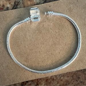 Silver 7 inch Smooth Snake Chain Bracelet with barrel clasp-BRAND NEW🔥